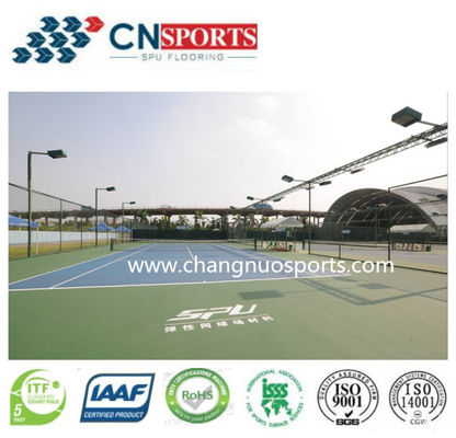 7% Impact Absorption Silicon PU Tennis Court Flooring ,Non-Toxic