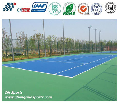 7% Impact Absorption Silicon PU Tennis Court Flooring ,Non-Toxic